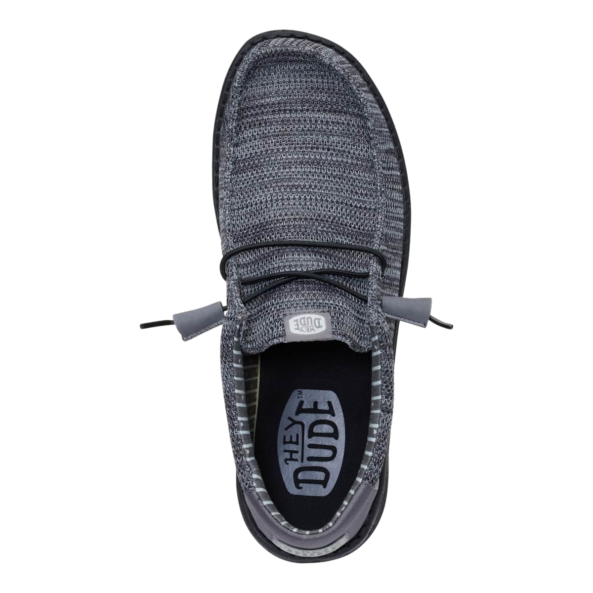 HEYDUDE Wally Stretch Sox, Granite Grey/Black, 10