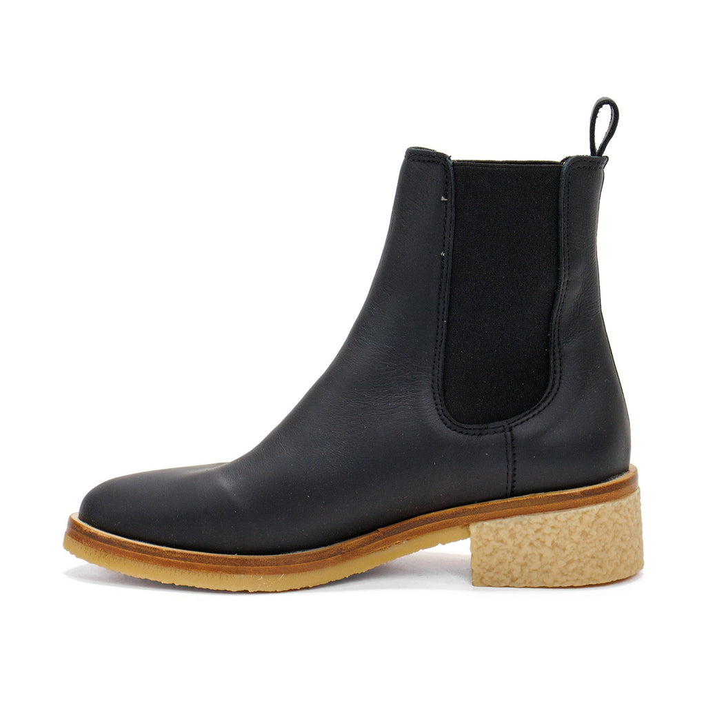 El Naturalista Women's Irati Block Heel Ankle Boot, Wax Nappa \ Black,6 M US