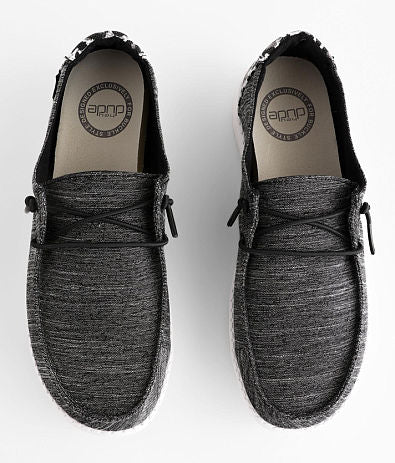 Hey Dude Wendy Linen Leopard Black Grey Shoes