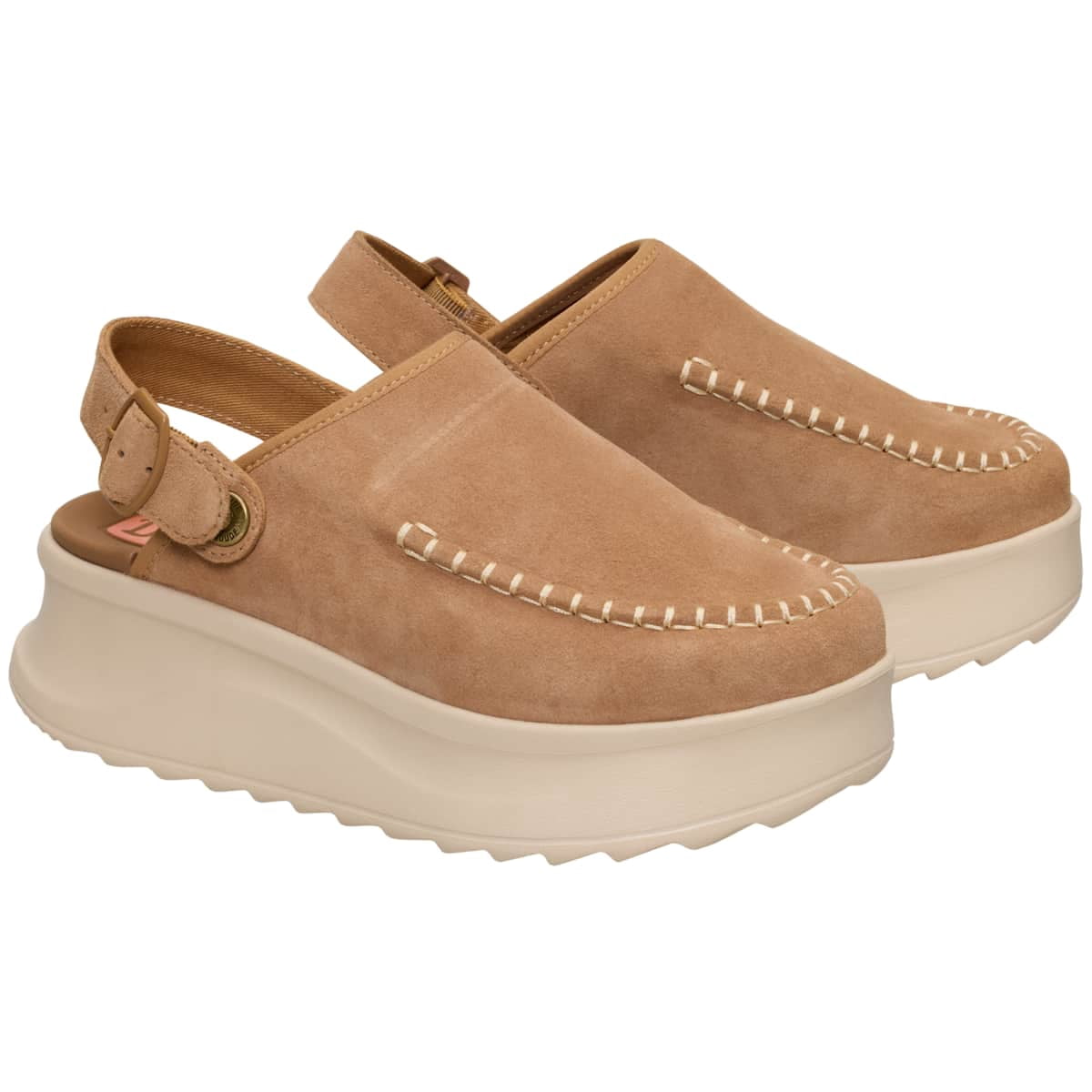 HEYDUDE Delray Clog Suede, Tan, 6