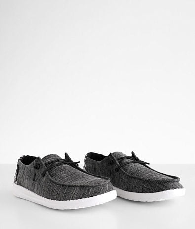 Hey Dude Wendy Linen Leopard Black Grey Shoes