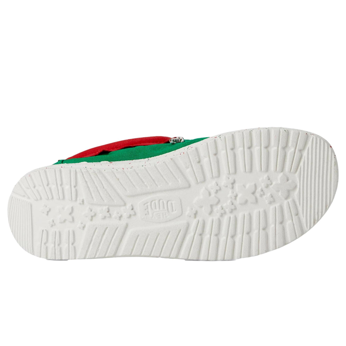 Hey Dude Wally Holiday Elf Green / Red 42146-3XX Pre-School Size 2