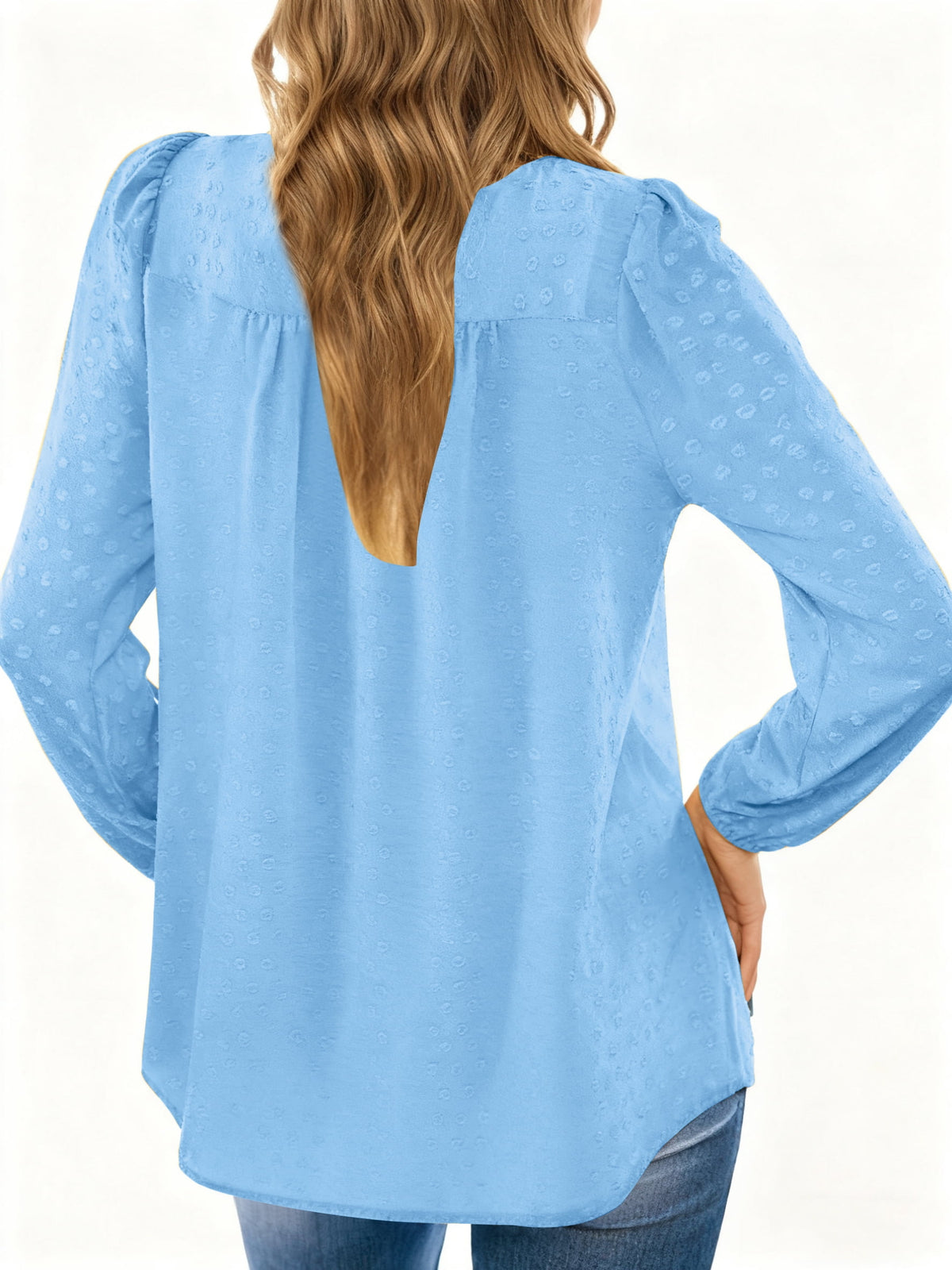 UVN Fall Shirts for Women Long Sleeve Blouses Ladies Crewneck Lace Crochet Tops Dressy Chiffon Blouses