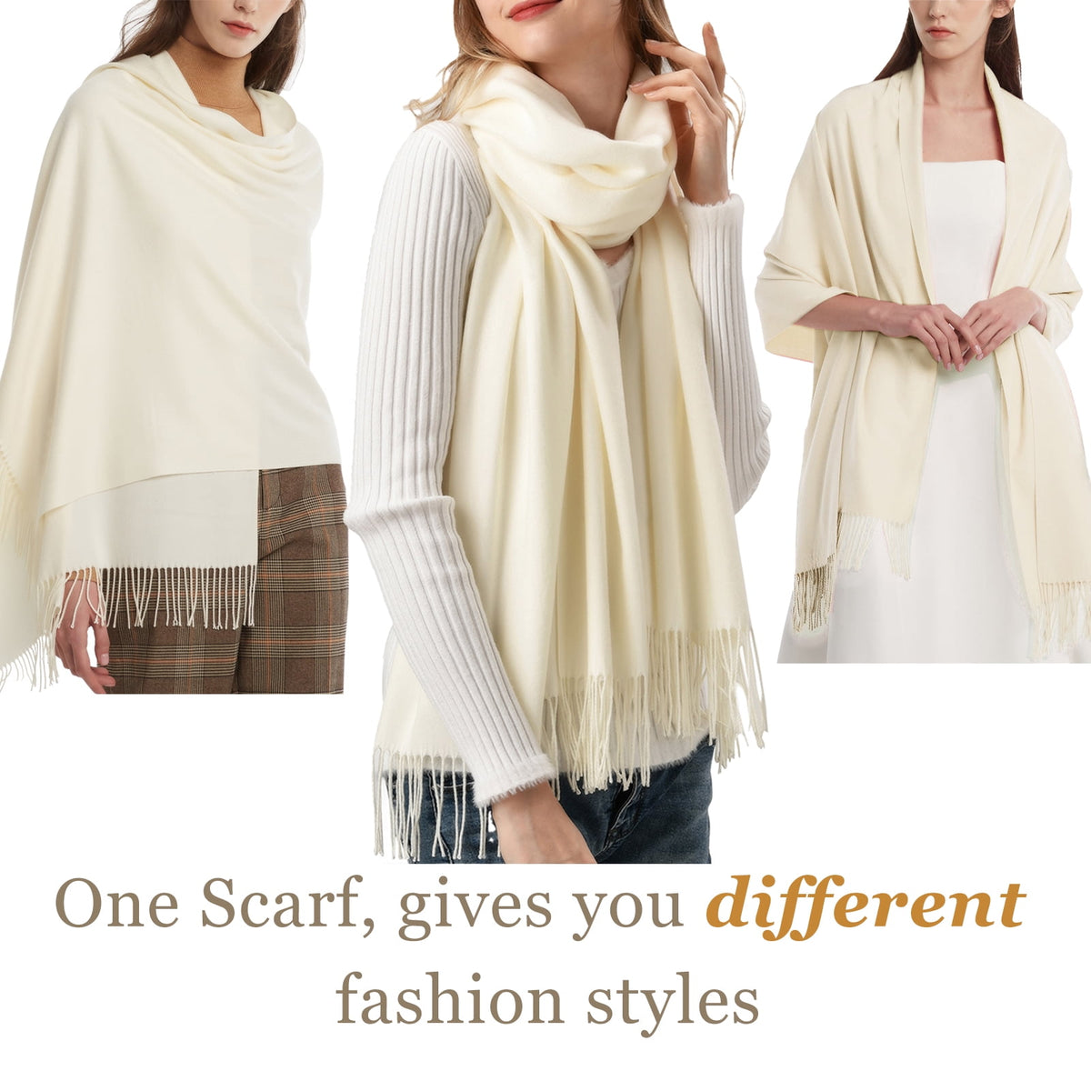 FURTALK Pashmina Shawl Wraps for Women Evening Dresses Blanket Scarves Fashion Scarf Wedding Gifts