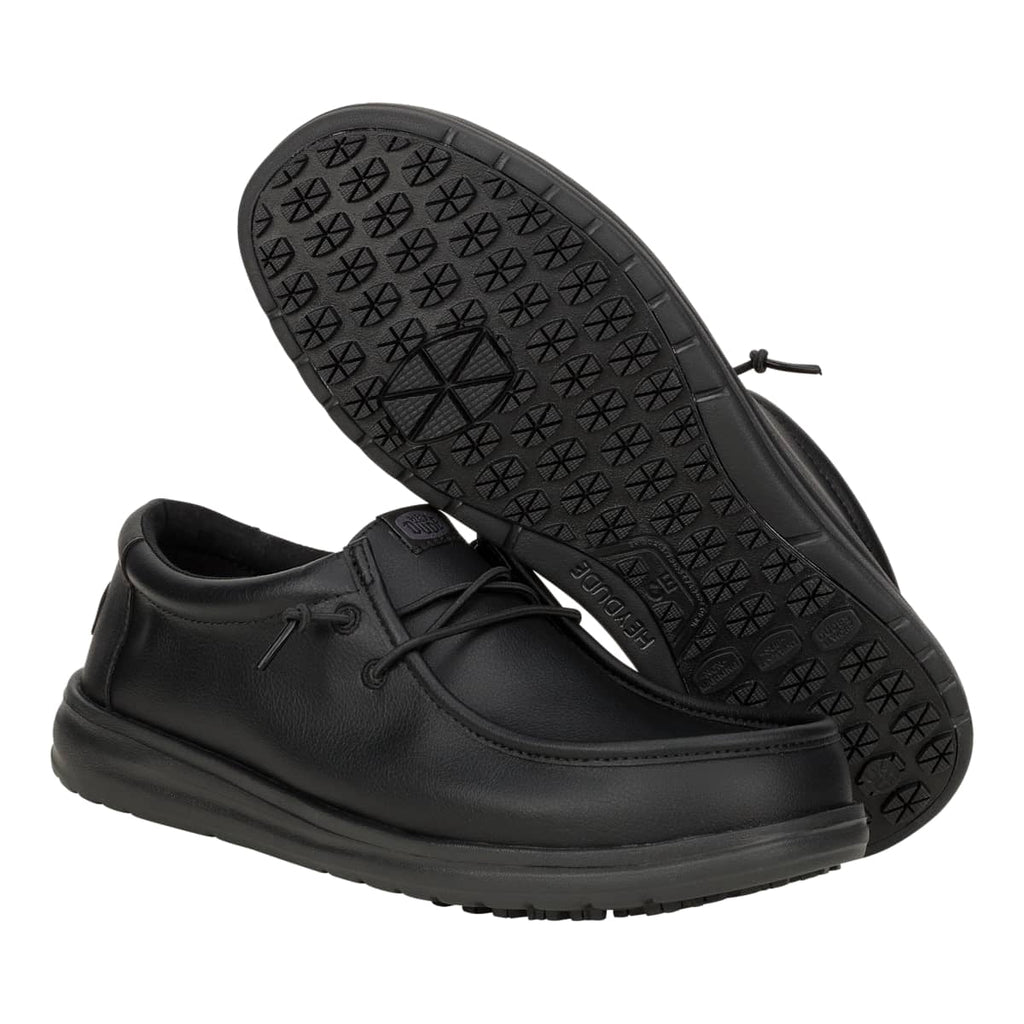HEYDUDE Men Wally Work CE Slip Resistant, Black Mesh, 13