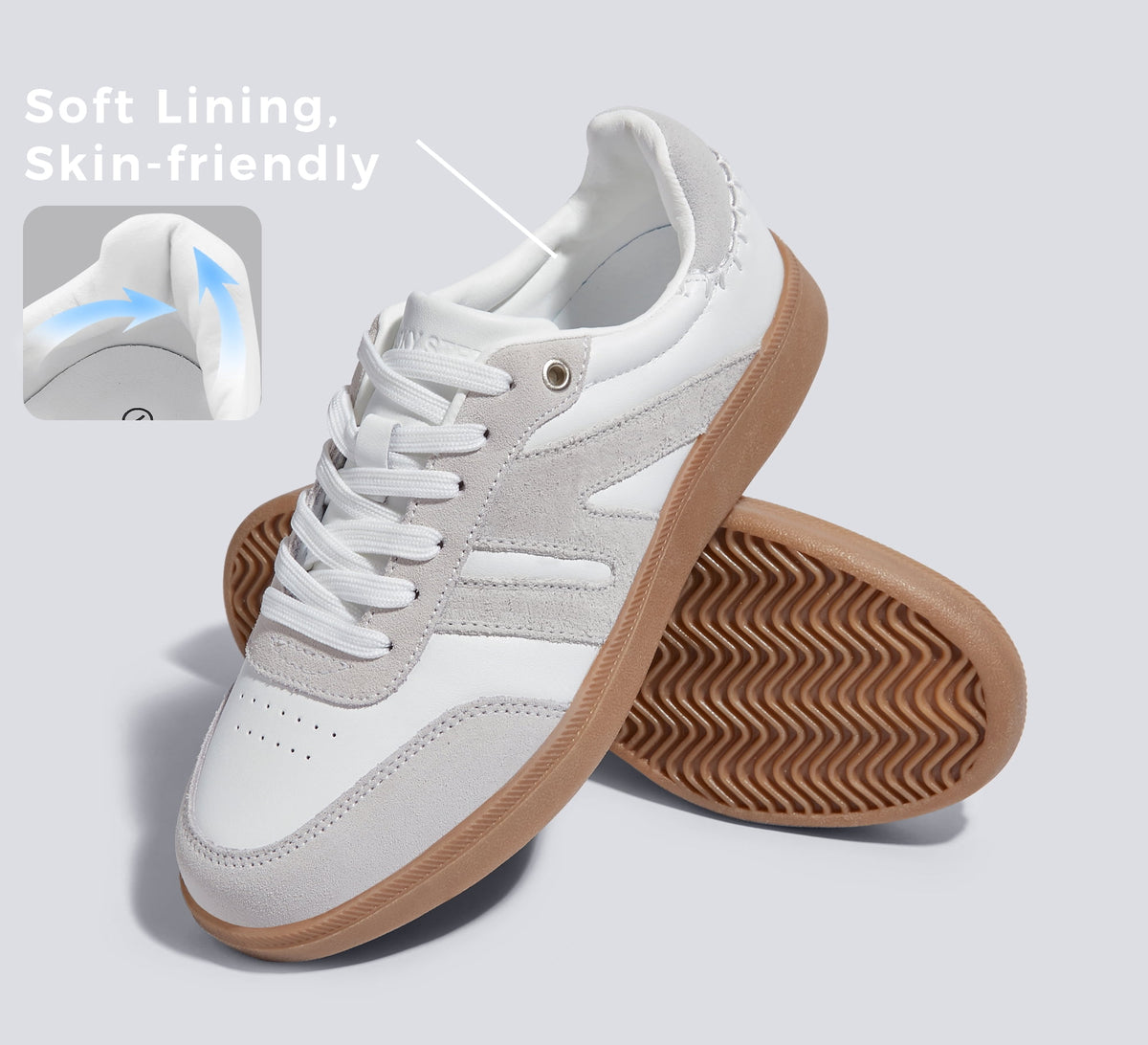 LUCKY STEP Womens Classic Retro Gum Sole Fashion Sneakers Anti Slip Casual Shoes,Dark Brown
