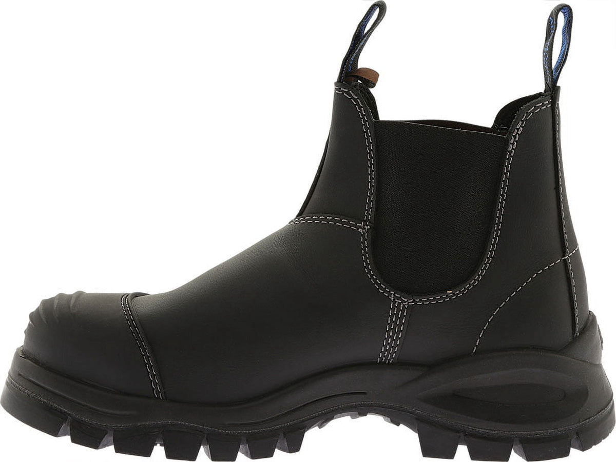 Blundstone Steel Toe Slip-On Elastic Side Boots, Kick Guard, Black, US size 9.5