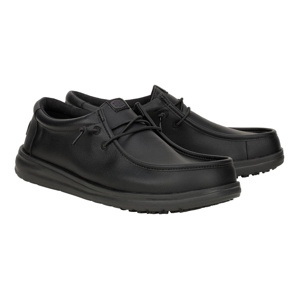 HEYDUDE Men Wally Work CE Slip Resistant, Black Mesh, 13