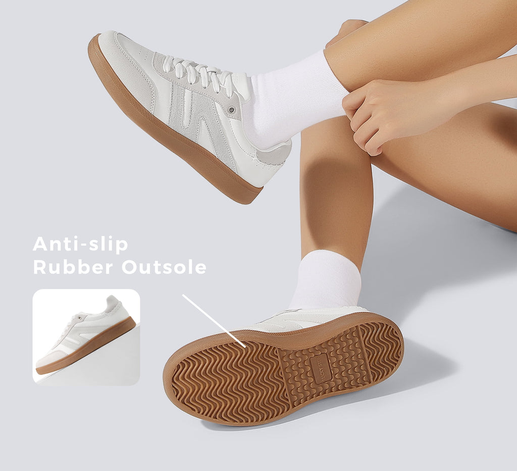 LUCKY STEP Womens Classic Retro Gum Sole Fashion Sneakers Anti Slip Casual Shoes,Dark Brown