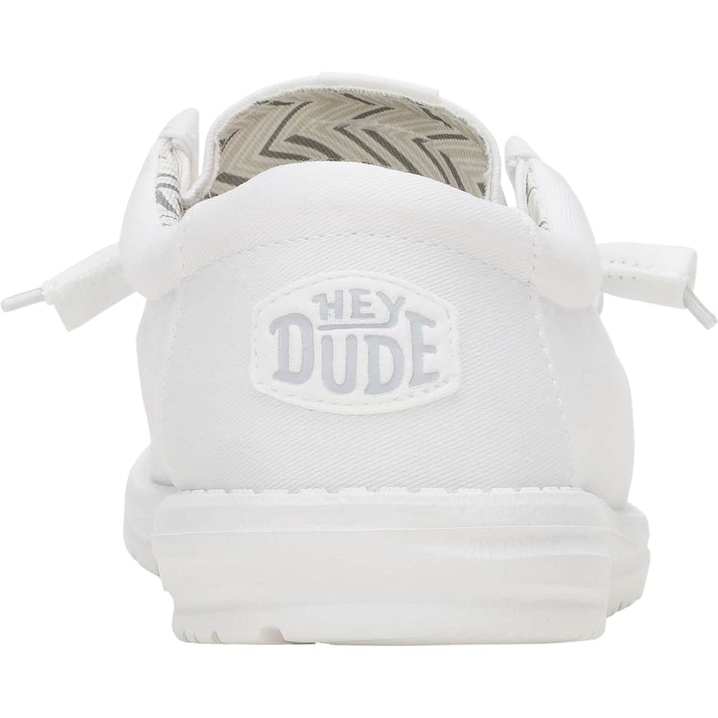 HEYDUDE Men Wally Stretch Canvas Wide, White, 11