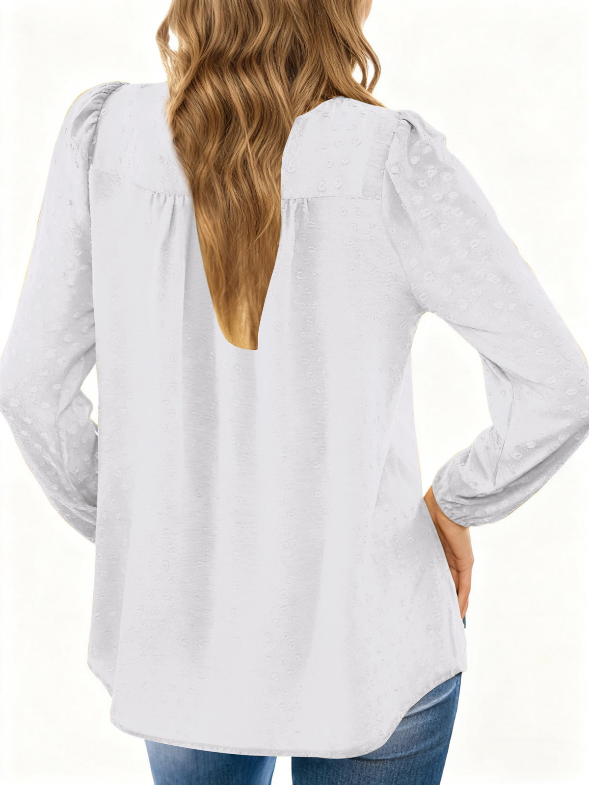 UVN Fall Shirts for Women Long Sleeve Blouses Ladies Crewneck Lace Crochet Tops Dressy Chiffon Blouses