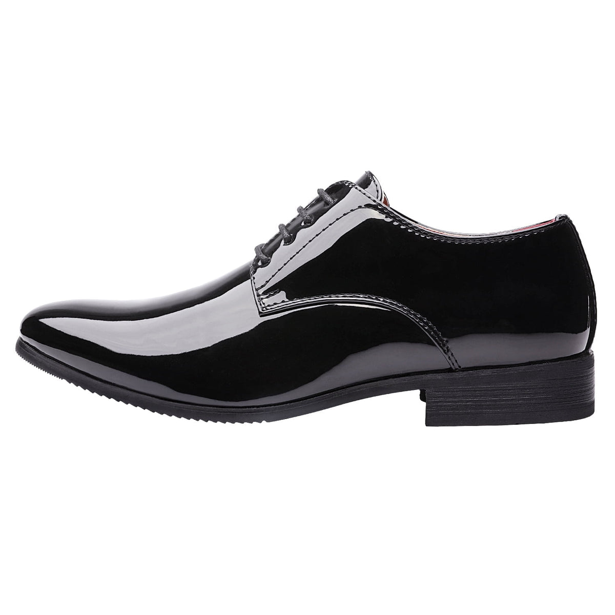 Bruno Marc Men's Faux Patent Leather Dress Shoes Classic Lace-up Formal Oxford BLACK CEREMONY-06 size 12