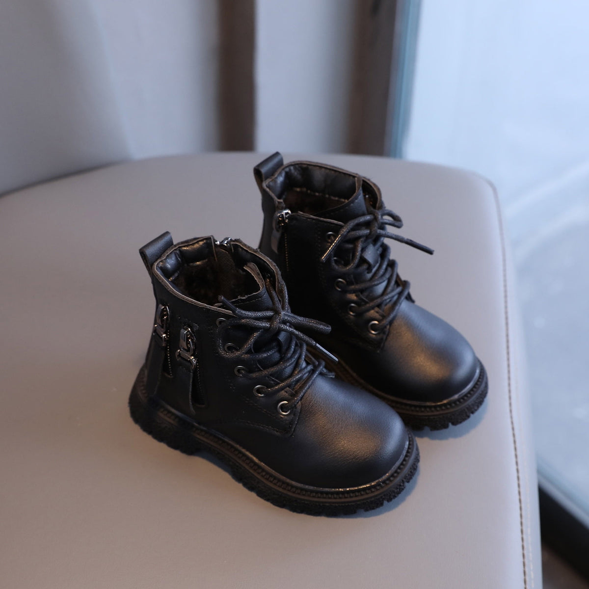 Kids' $10 Under Kids Ankle Boots Boys Girls Side Zipper Lace Up Work Boots Boots Save Big