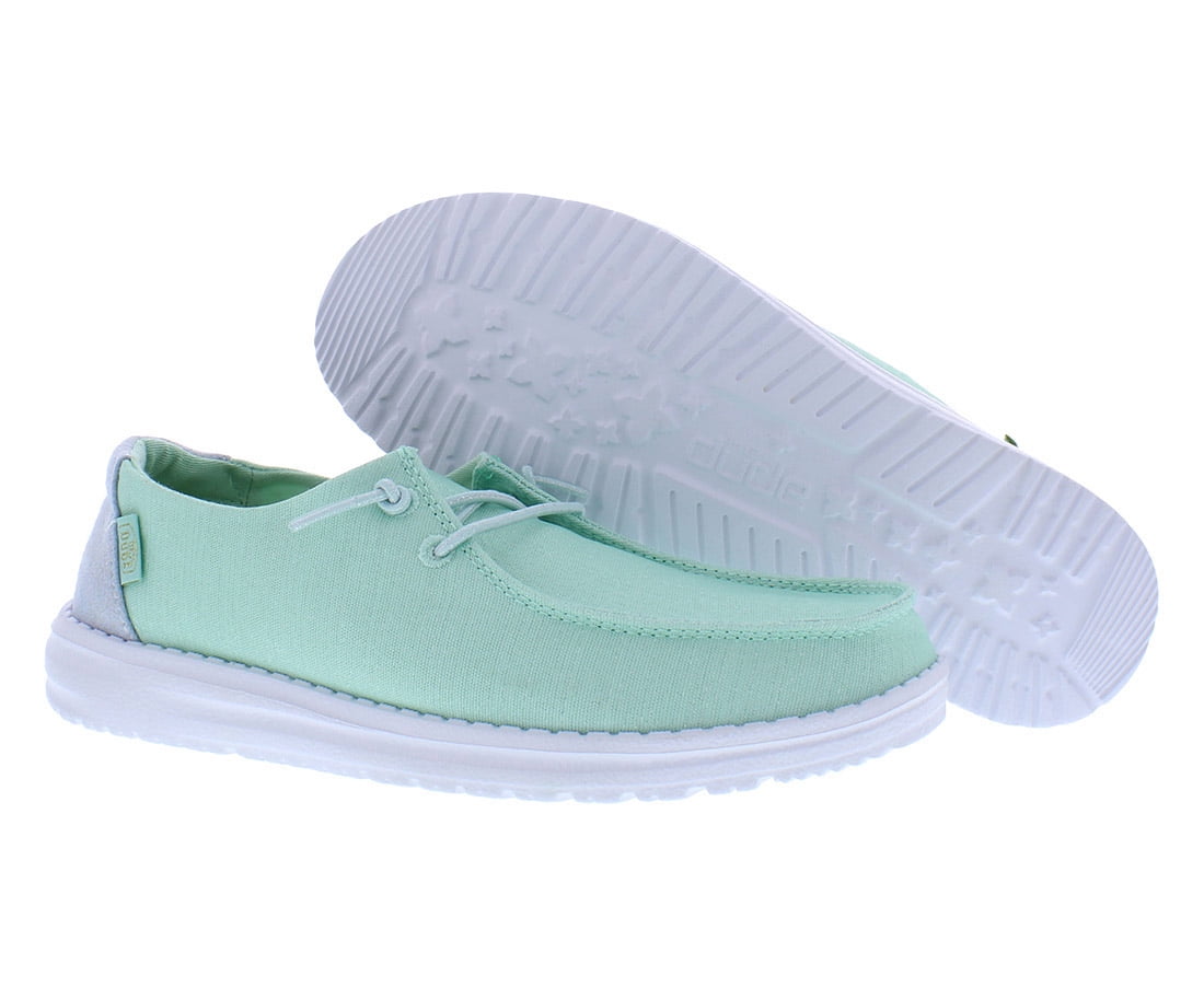 Hey Dude Wendy Glitter Slip On GS Girls Shoes Size 6, Color: Light Green/White