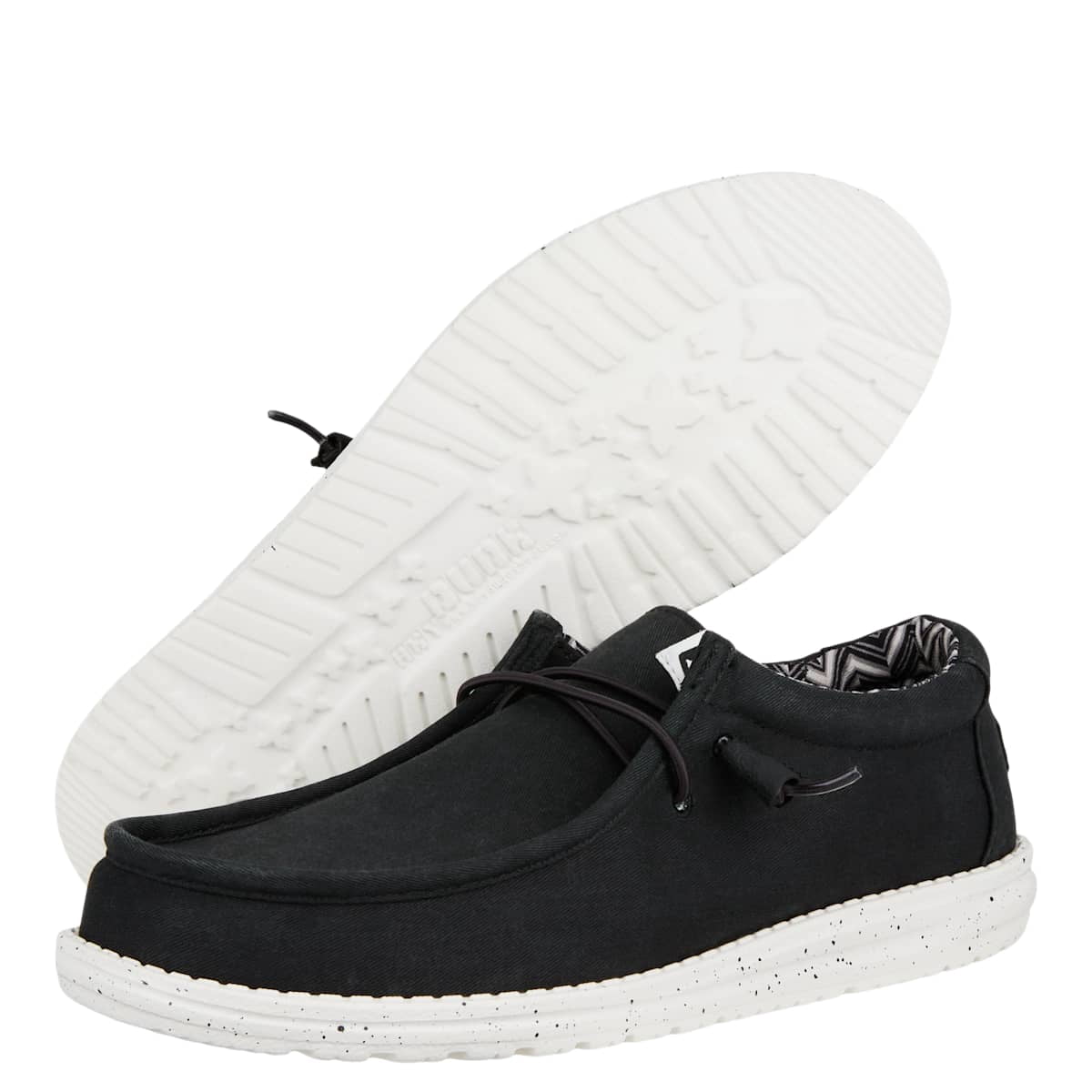 HEYDUDE Men Wally Stretch Canvas, Black, 11