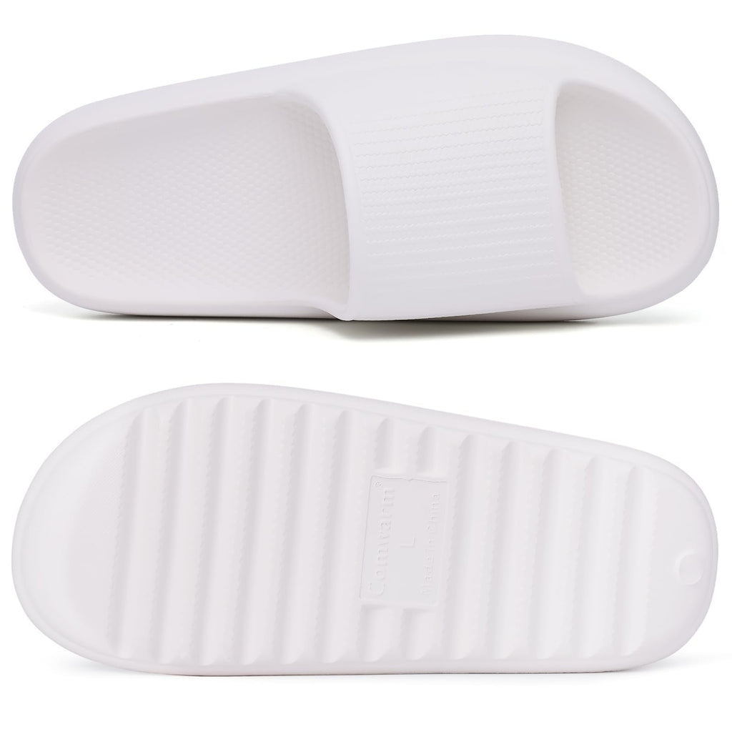 Litfun Cloud Slide Sandals for Women Men Summer Shower Shoes Soft Pillow Slippers Arch Support Beach Slides, Black