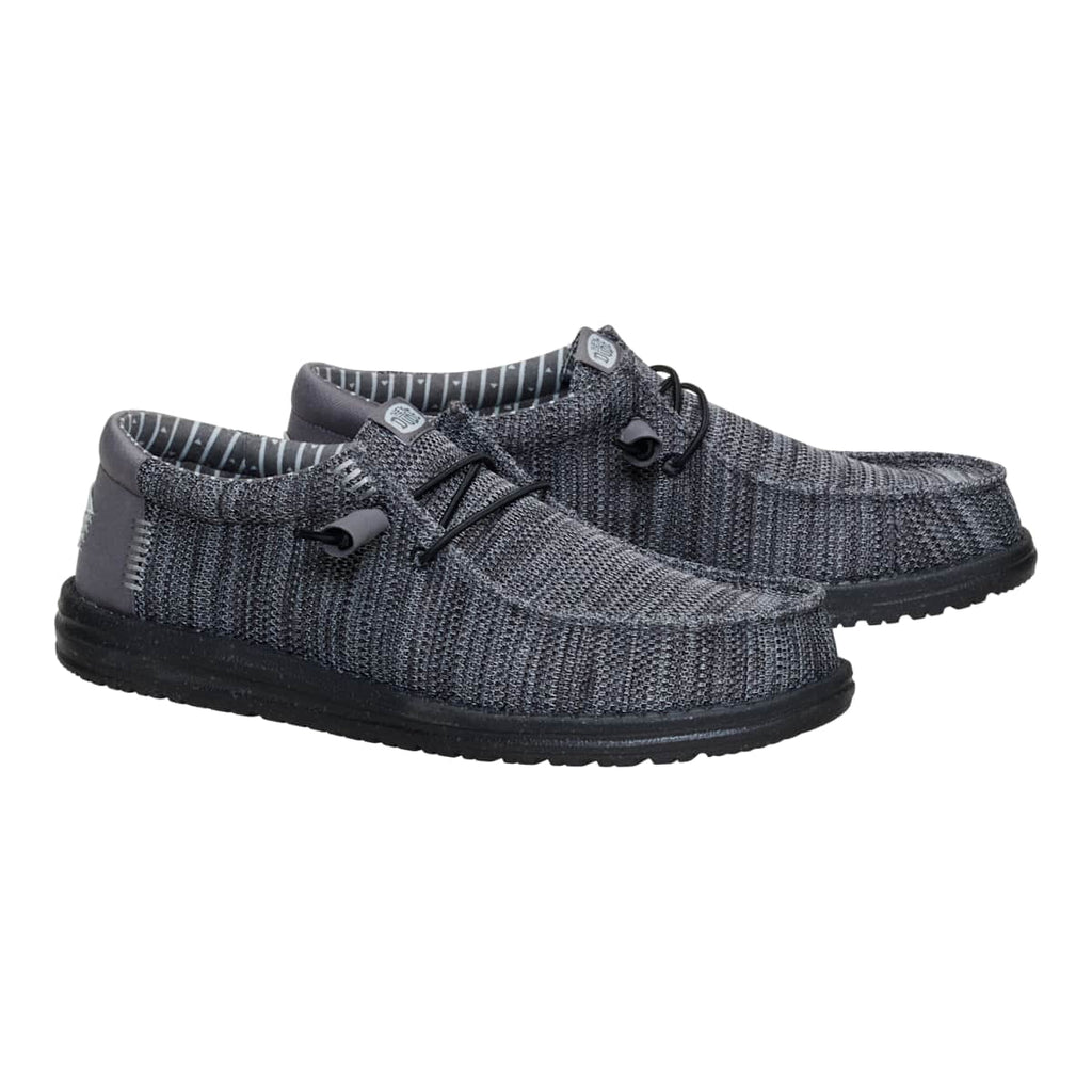 HEYDUDE Wally Stretch Sox, Granite Grey/Black, 10
