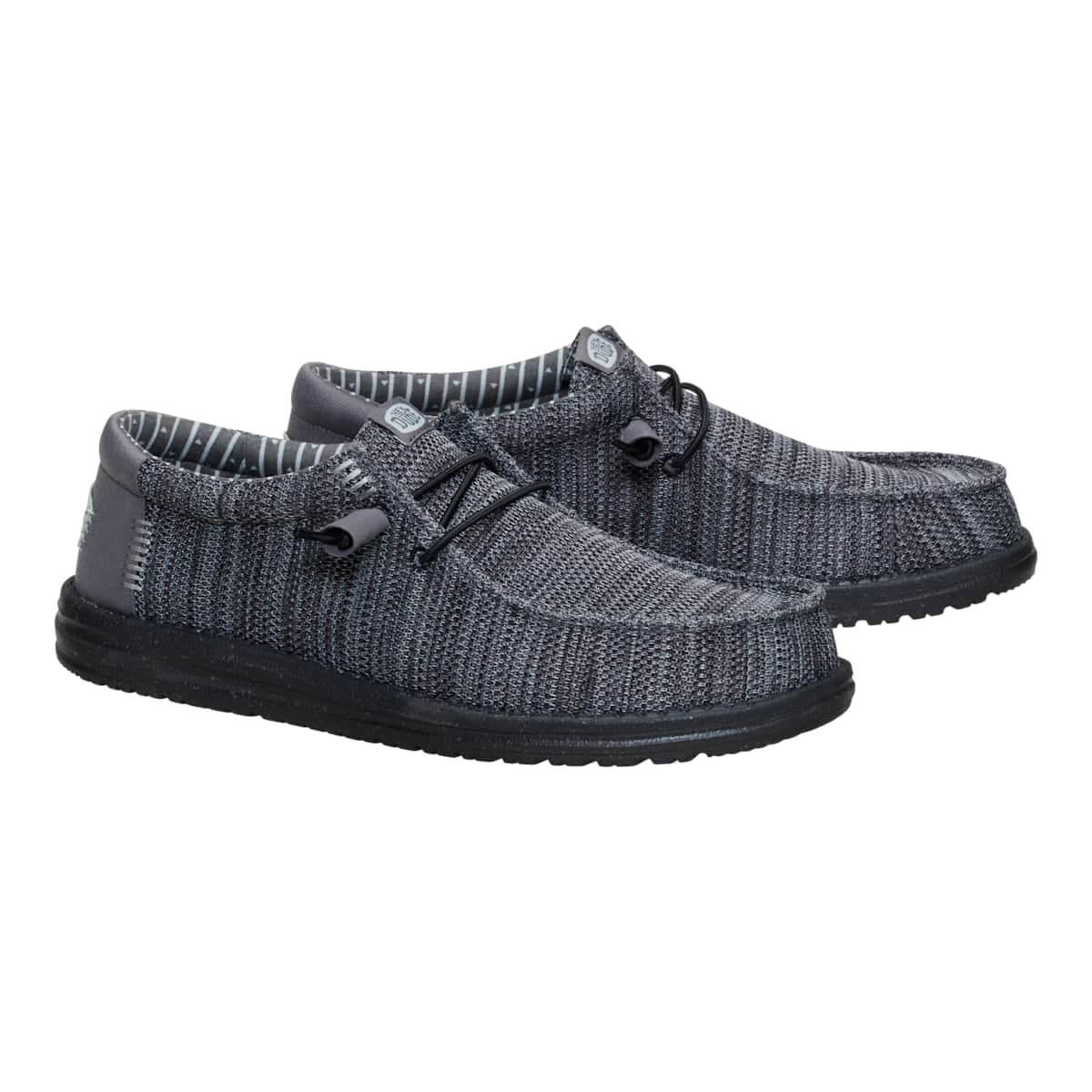 HEYDUDE Wally Stretch Sox, Granite Grey/Black, 10
