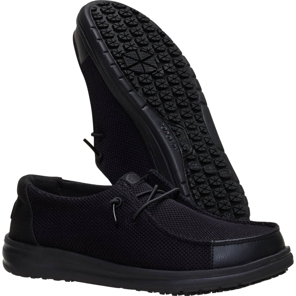 HEYDUDE Women Wendy Work CE Slip Resistant, Black, 8