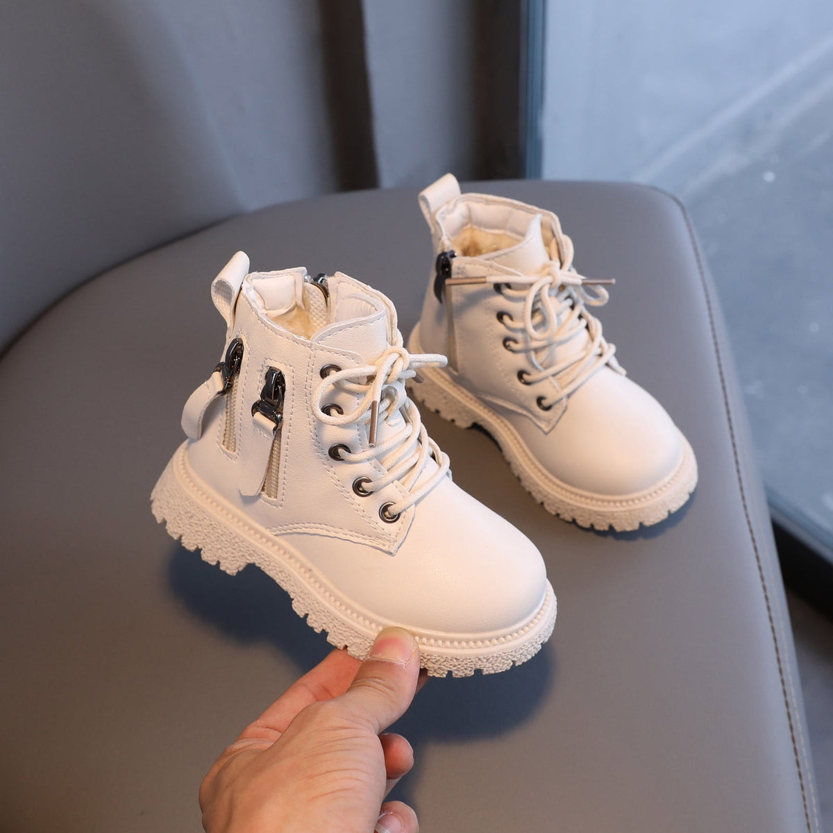 Kids' $10 Under Kids Ankle Boots Boys Girls Side Zipper Lace Up Work Boots Boots Save Big