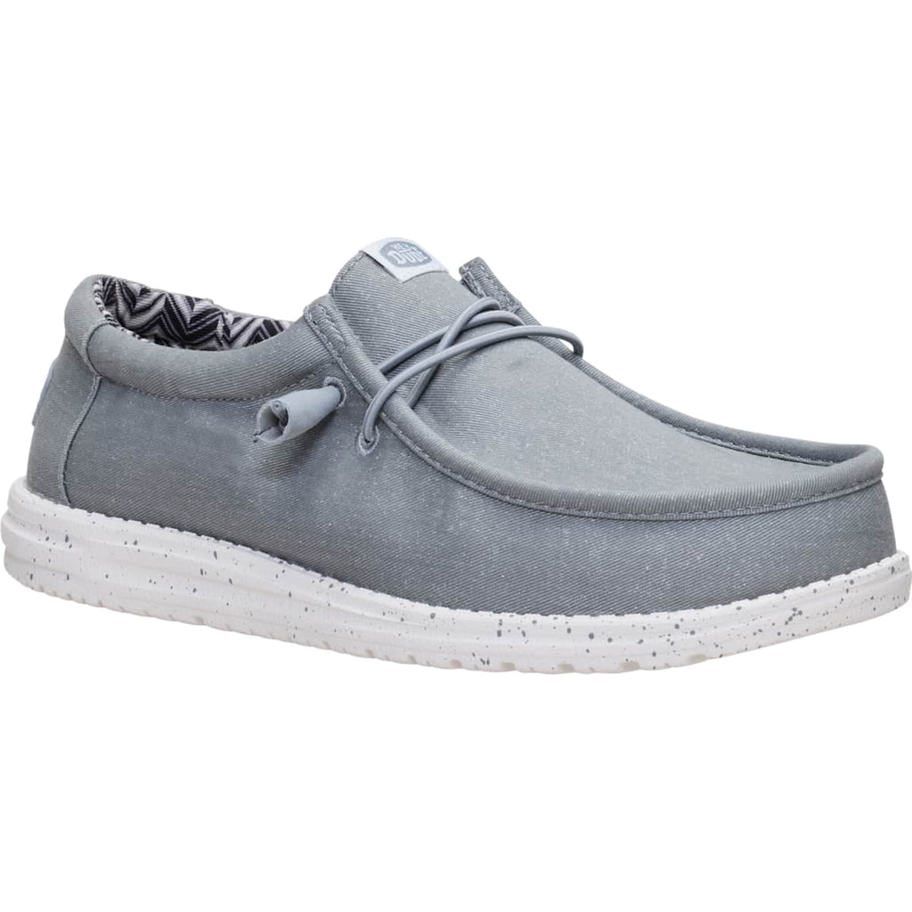 HEYDUDE Men Wally Stretch Canvas, Light Grey, 8