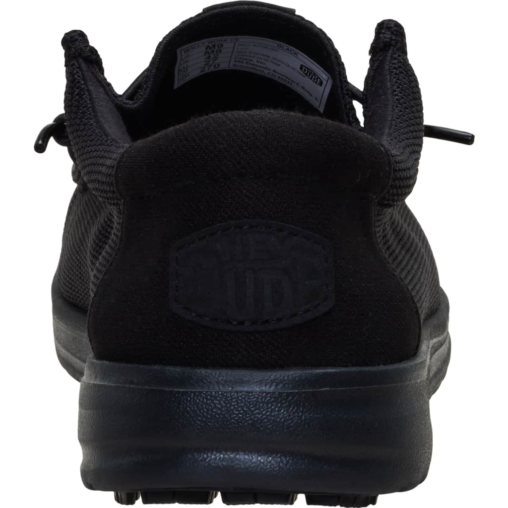 HEYDUDE Men Wally Work CE Slip Resistant, Black Mesh, 13