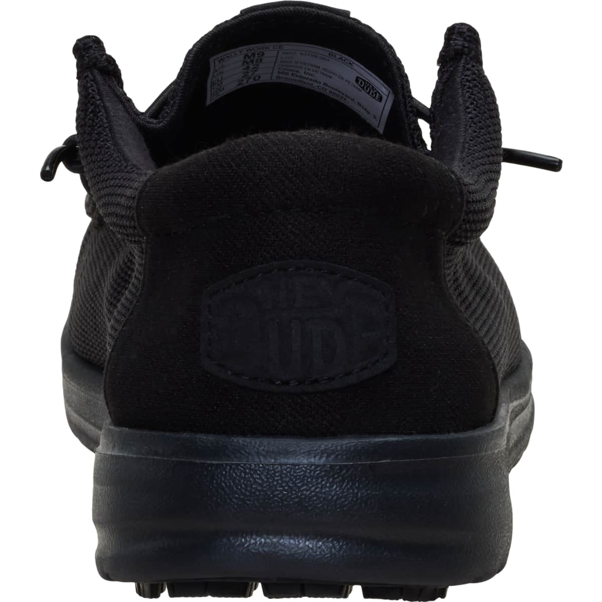 HEYDUDE Men Wally Work CE Slip Resistant, Black Mesh, 13
