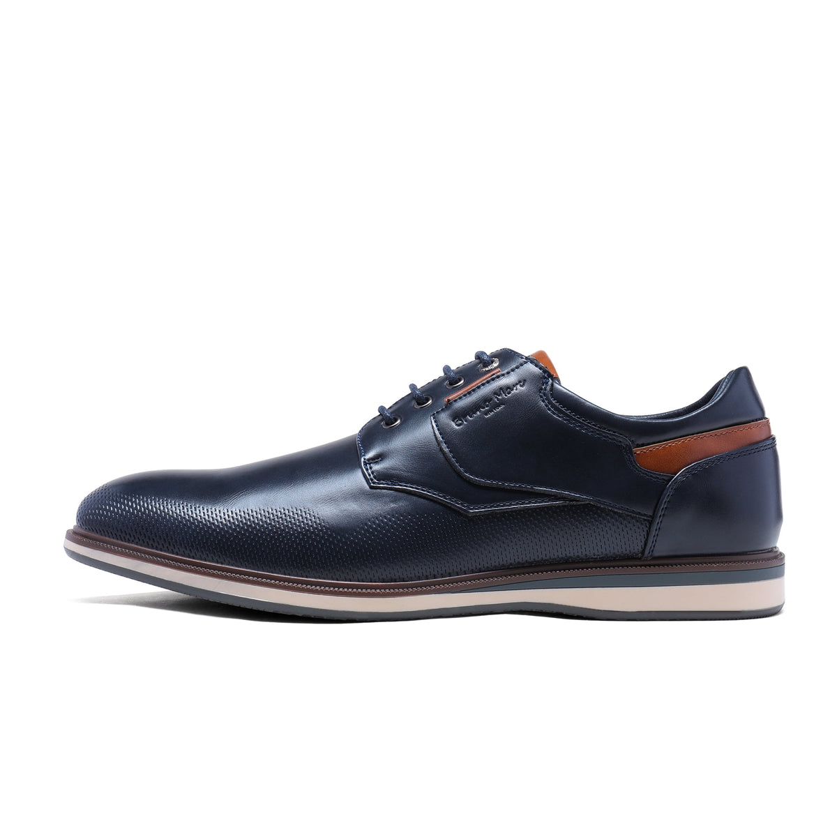 Bruno Marc Mens Casual Shoes Round Toe Classic Lace-up Oxford Shoes Dress Shoes LG19009M BROWN Size 8.5