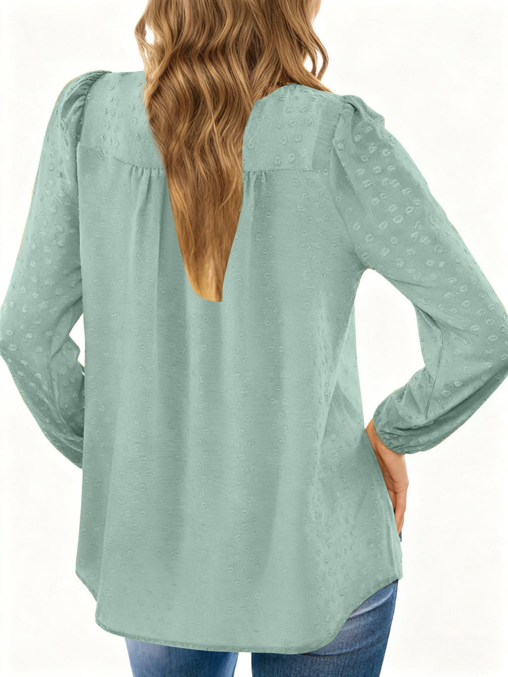 UVN Fall Shirts for Women Long Sleeve Blouses Ladies Crewneck Lace Crochet Tops Dressy Chiffon Blouses