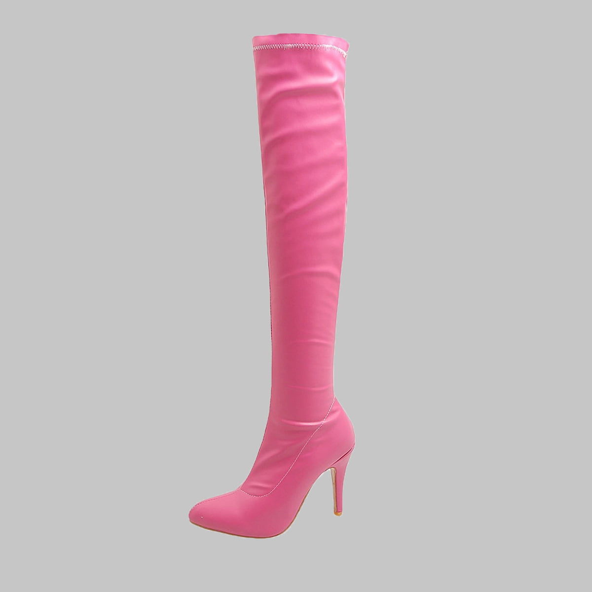 hopeusnice Women's Over The Knee Boots Pointed Toe High Heel Stilettos Boots Thigh High Boots Elegant Party Dress Boots Chunky Heel Fall Winter Shoes Blue 35