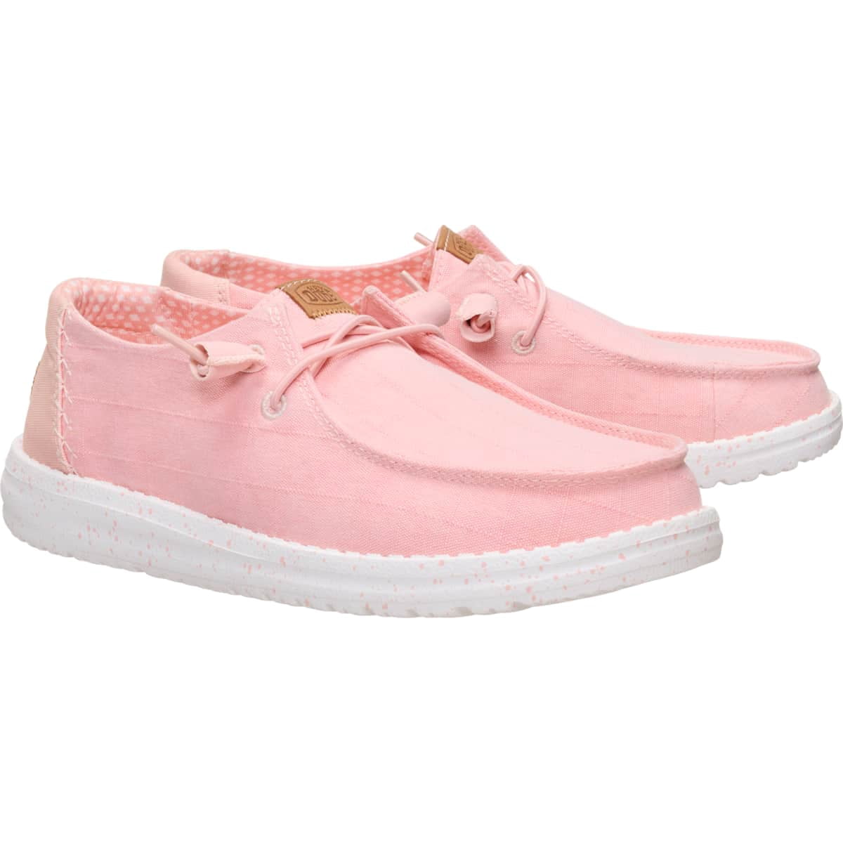 HEYDUDE Women Wendy Chambray Grid, Pale Pink, 11