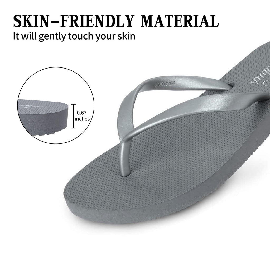 Comwarm Women's Flip Flops Summer Beach Sandals Soft Foam Women's Sandals, Black