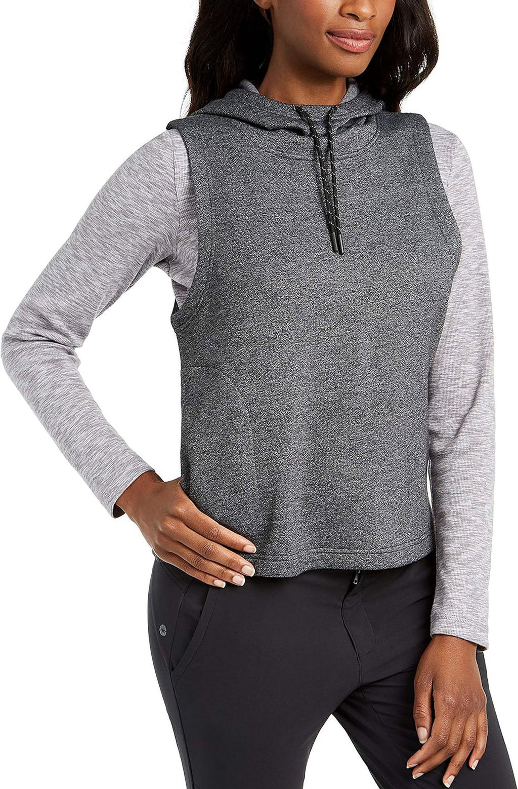 HI-TEC Women's Tarheel Hooded Cold Weather Active Vest, Blackened Pearl, X-Large