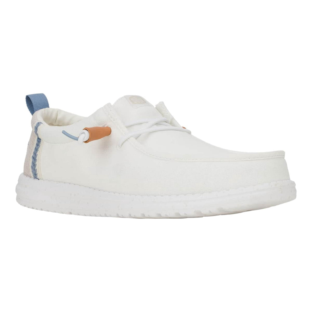 HEYDUDE Men Wally Craft Linen, White/Stone Grey, 7