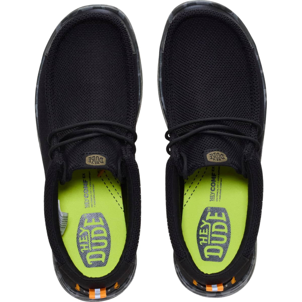 HEYDUDE Men Wally Work CE Slip Resistant, Black Mesh, 13