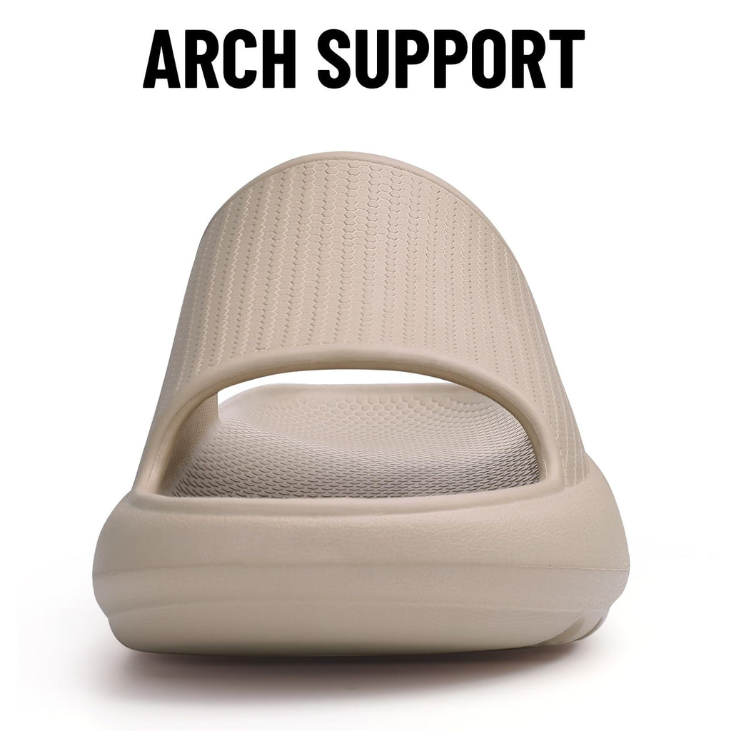 Litfun Cloud Slide Sandals for Women Men Summer Shower Shoes Soft Pillow Slippers Arch Support Beach Slides, Black