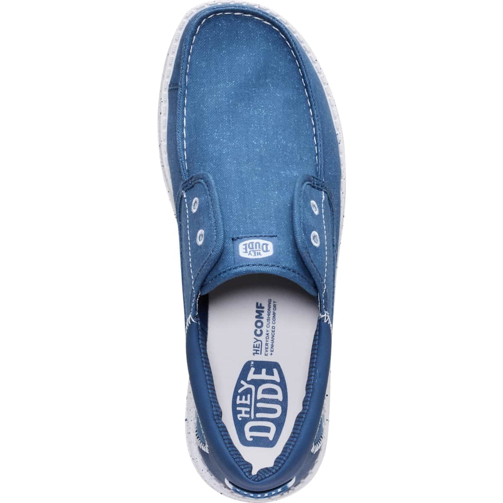 HEYDUDE Men Wally Cru Stretch Canvas, Ensign Blue, 10