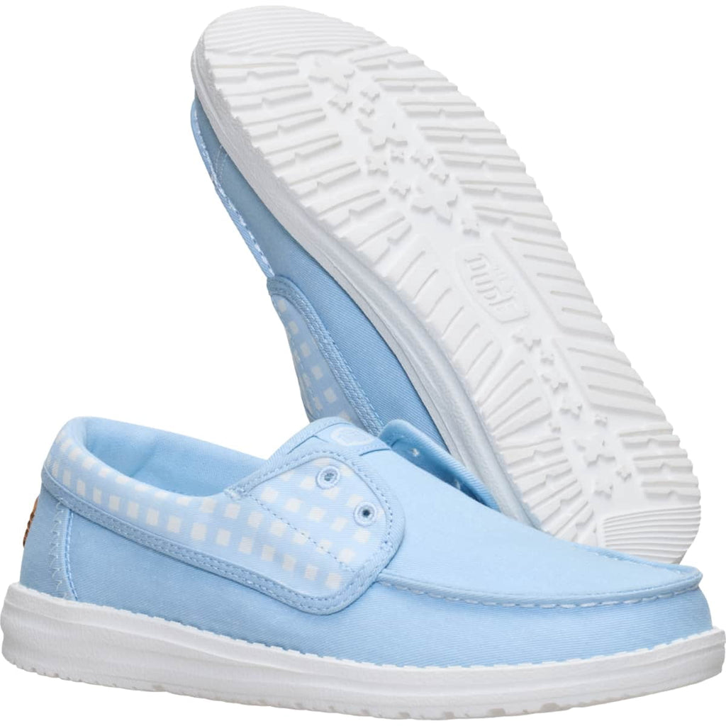 HEYDUDE Women Wendy Cru Gingham, Skyway Blue/Multi, 9