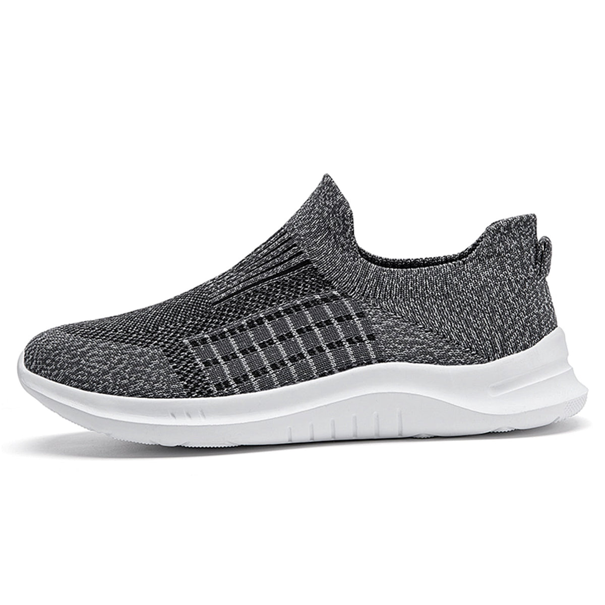 Yindaity Mens Sneakers Works Men’s Knit Slip-On Sneakers Grey,10