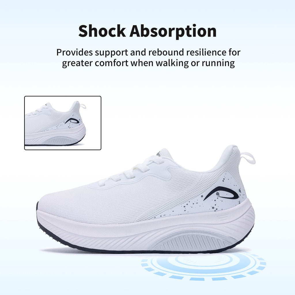 FefiYo Plantar Fasciitis Walking Sneakers, Wide Toe Box with Arch and Orthotic Support Grey US 10