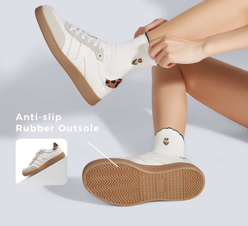 LUCKY STEP Womens Classic Retro Gum Sole Fashion Sneakers Anti Slip Casual Shoes,Dark Brown