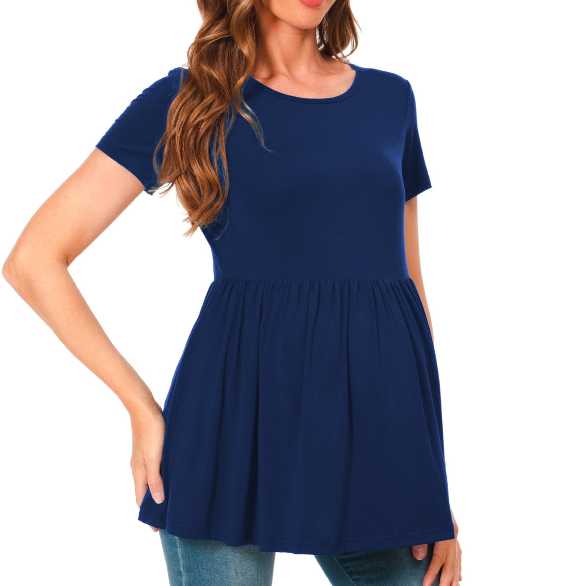 Bearsland Women's Short Sleeve Maternity Shirts Tops Pregnancy Clothes 3-Pack