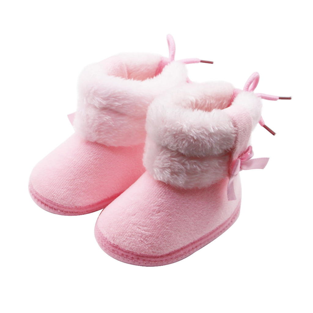 Infant Unisex Warm Boots Baby Winter Ankle Non-Slip Rubber Texture Sole Toddler Winter Snow Crib Shoes