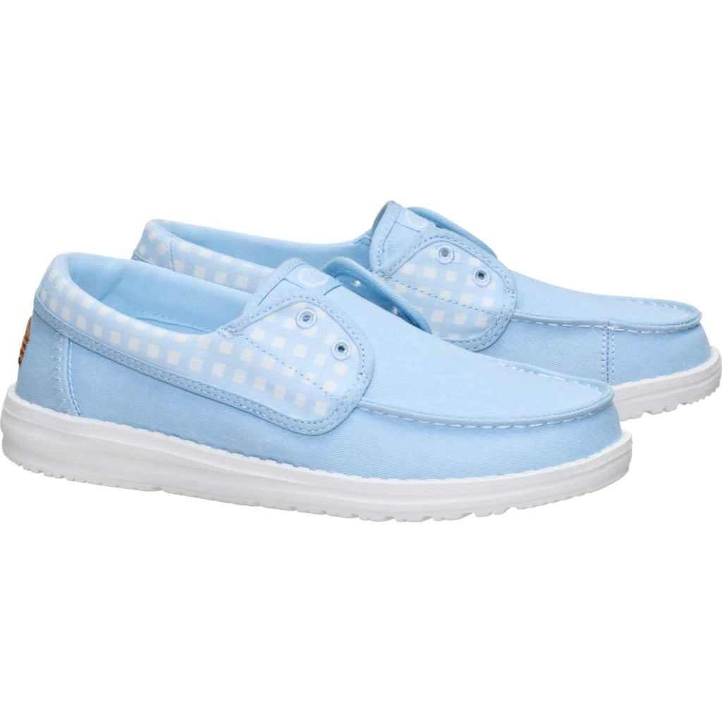 HEYDUDE Women Wendy Cru Gingham, Skyway Blue/Multi, 9