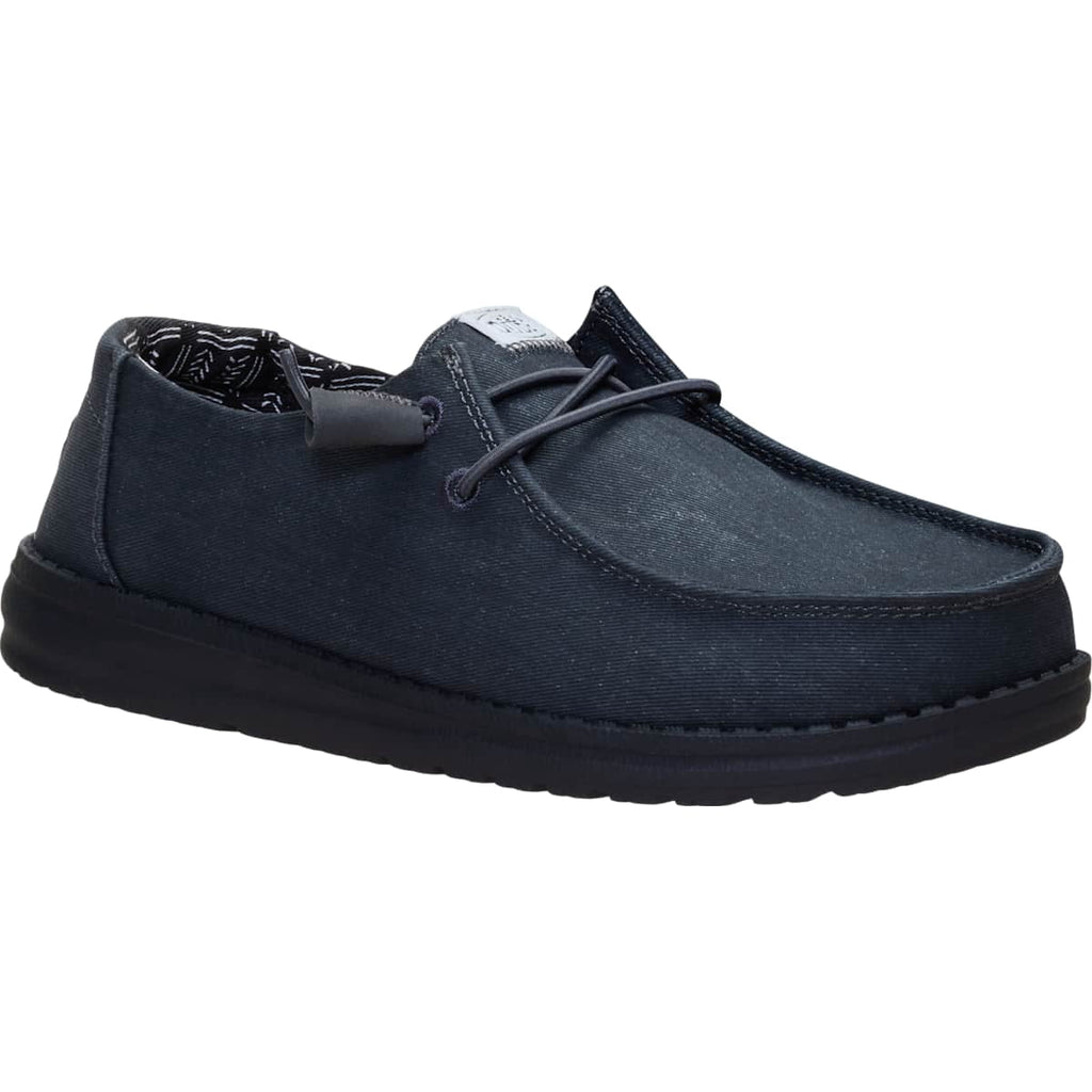 HEYDUDE Women Wendy Stretch Canvas Wide, Black, 8
