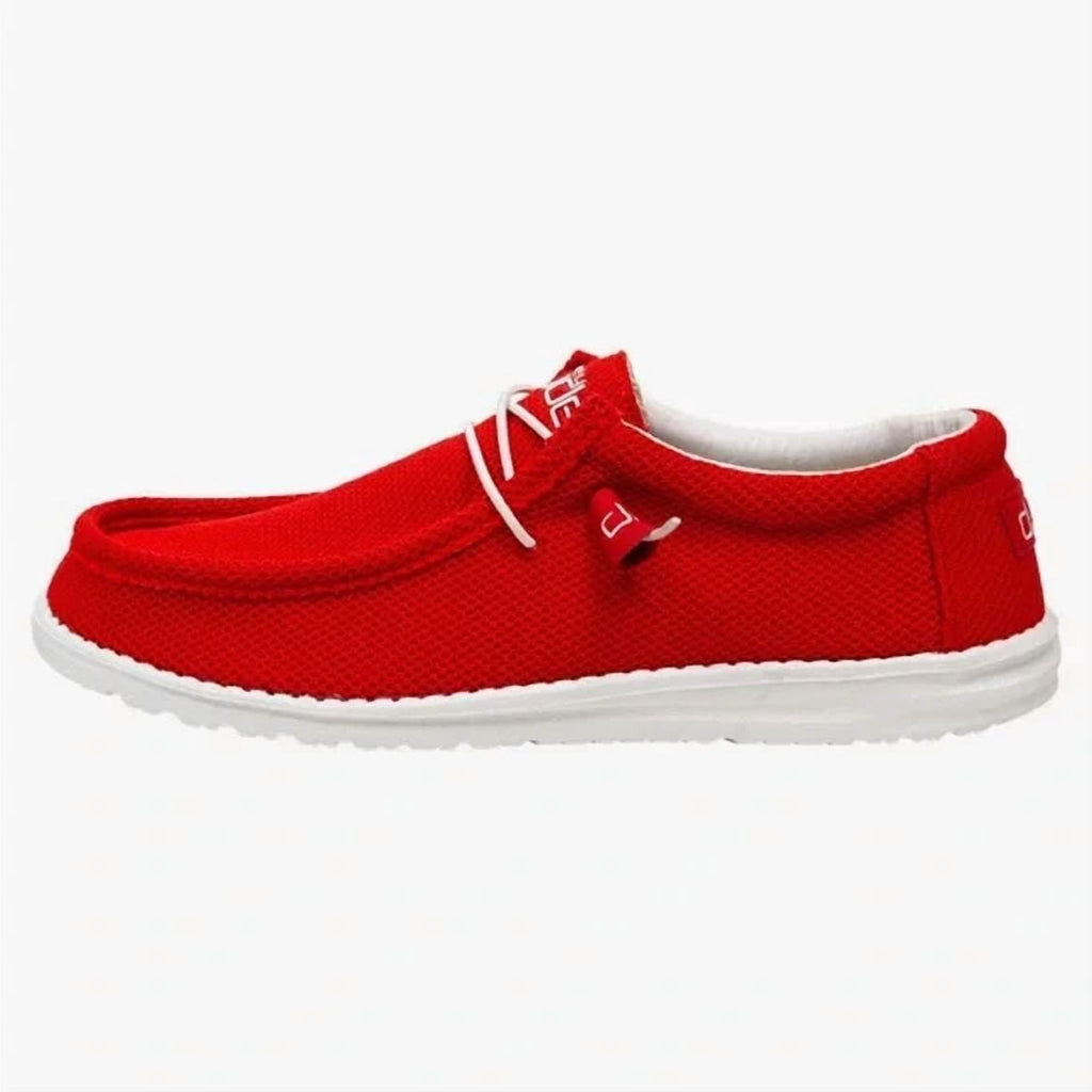 Hey Dude Wally Sox Flame Red Shoes