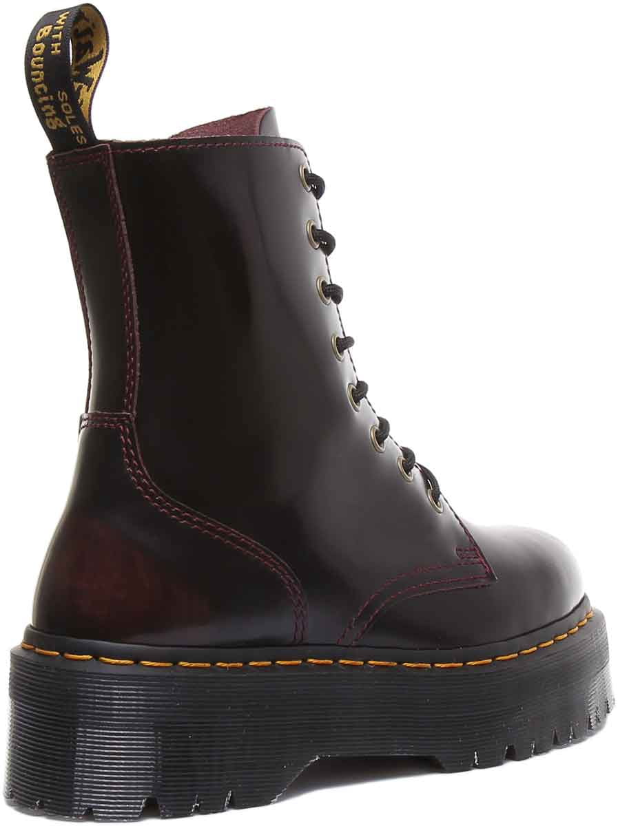Dr Martens Jadon Women's Cherry 8 Eyelet Chunky Sole Leather Platform Ankle Boot Size 8.5