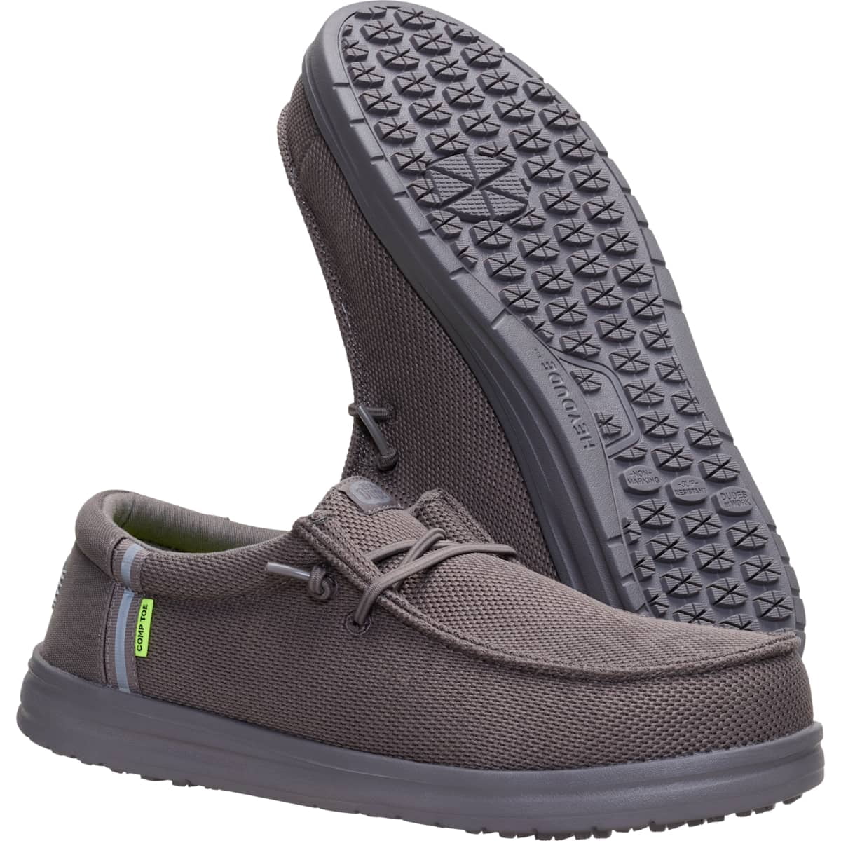 HEYDUDE Men Wally Work Comp Toe Wide, Black, 10