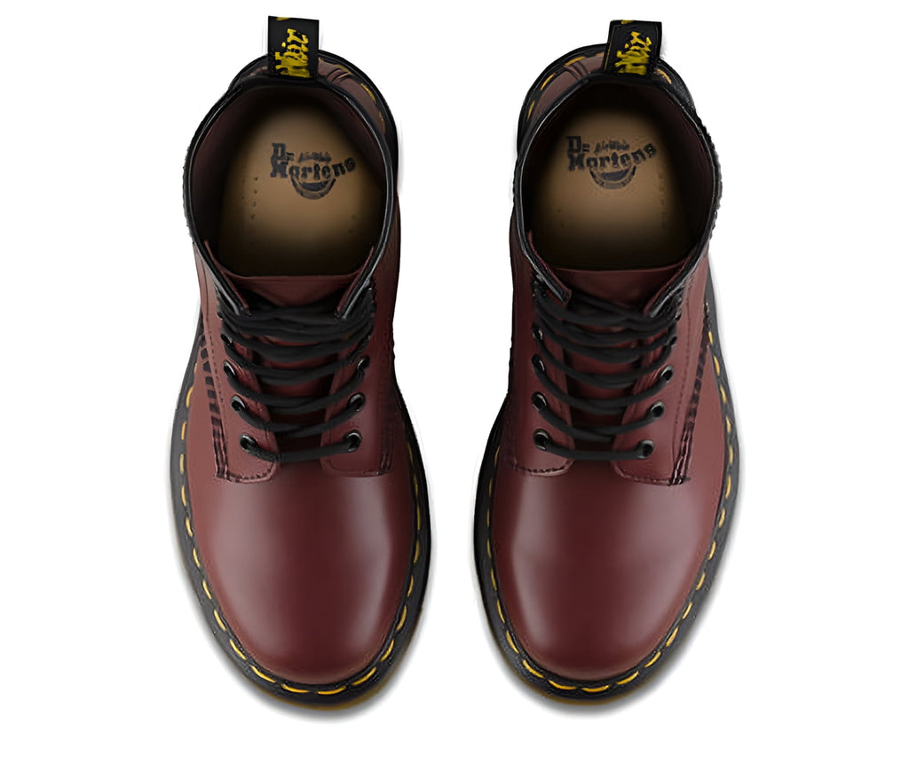 Dr. Martens Unisex 1460Z DMC 8 Lace Up Cherry Red Smooth Leather Boots Shoes Doc