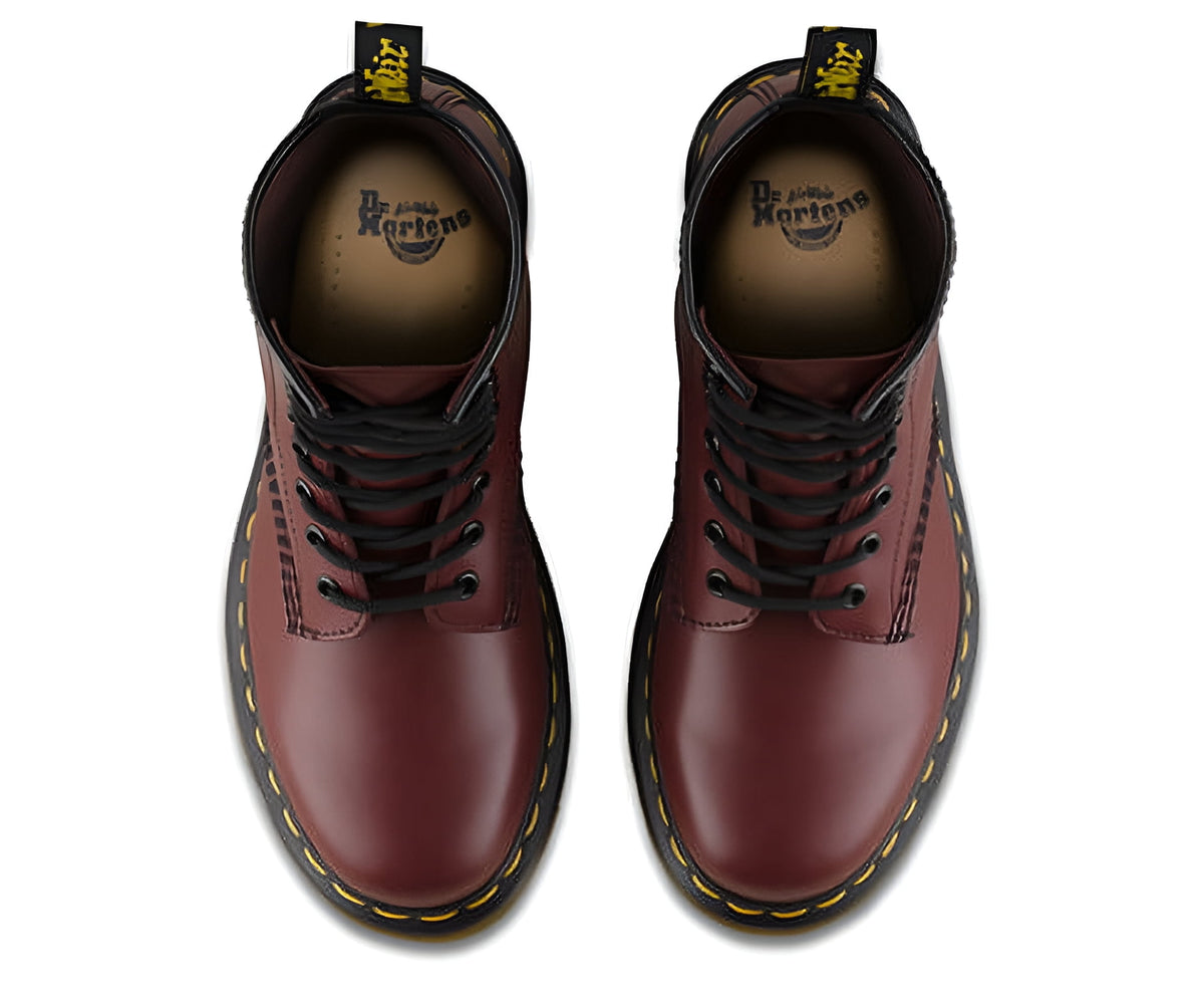 Dr. Martens Unisex 1460Z DMC 8 Lace Up Cherry Red Smooth Leather Boots Shoes Doc